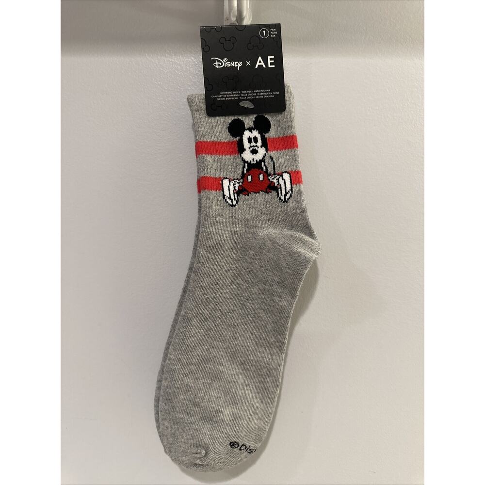 Disney x AE Mickey Sitting Cute Crew Socks 1 Pair Boyfriend Socks One Size New